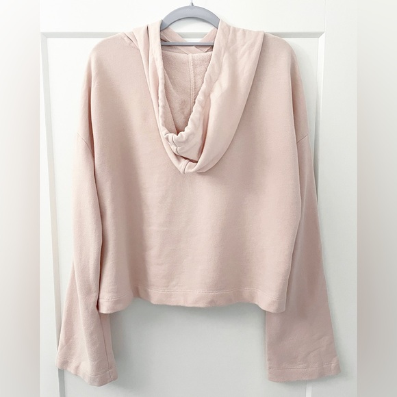 Fabletics x Demi Lovato Melissa Cropped Hoodie Pink Oversized Large Sweatshirt - Picture 4 of 8